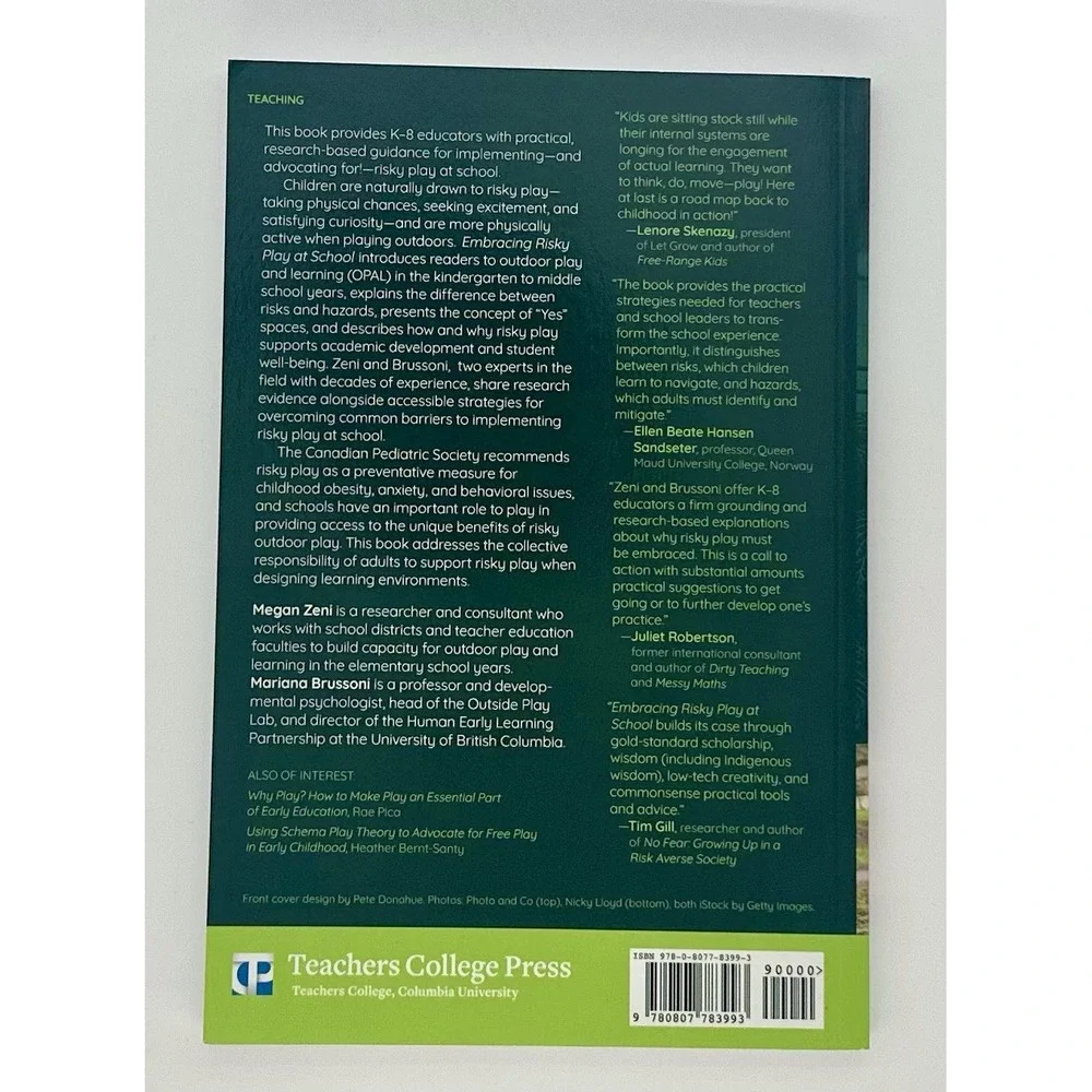 Embracing Risky Play at School Zeni Brussoni Teachers College Press 2026 NEW